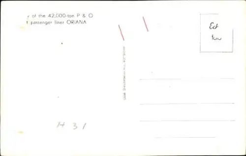 Ak Dampfer Oriana, Peninsular & Oriental Steam Navigation