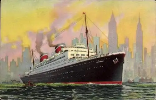 Ak Dampfer Manhattan, United States Lines USL