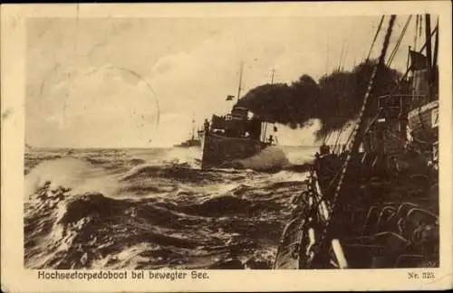 Ak Hochseetorpedoboot bei bewegter See, Kaiserliche Marine