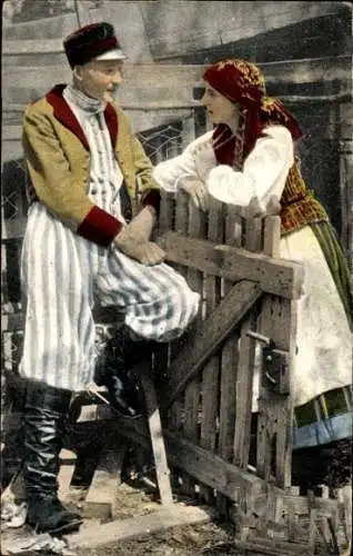 Ak Polen, Polnische Typen, Volkstracht