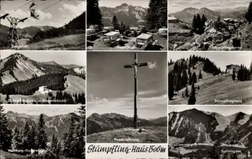 Ak Spitzingsee Schliersee in Oberbayern, Stümpfling-Haus, Rosskopfkreuz, Sessellift, Risserkogel