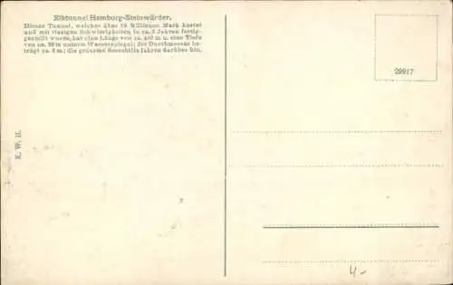 Ak Hamburg Mitte St. Pauli, Elbtunnel Hamburg Steinwerder