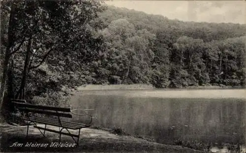 Ak Eutin in Ostholstein, Ukleisee, Uglei See, Bank am Ufer, Bäume am Ufer