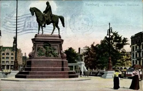 Ak Hamburg Mitte Neustadt, Kaiser Wilhelm Denkmal