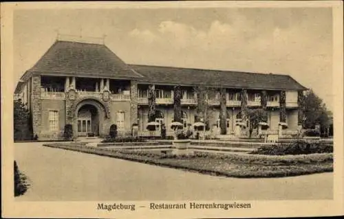 Ak Herrenkrug Magdeburg,  Restaurant Herrenkrugwiesen