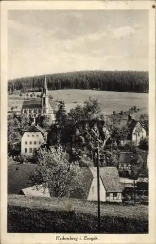 Ak Rechenberg Bienenmühle Erzgebirge, Teilansicht, Kirche