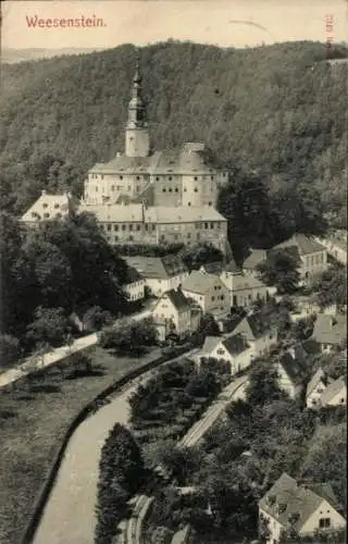 Ak Weesenstein im Müglitztal Sachsen, Schloss Weesenstein, Teilansicht