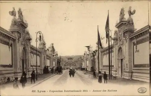 Ak Lyon Rhône, Avenue des Nations, Lyon 1914