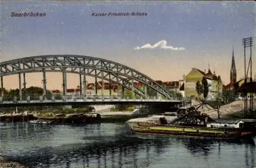 Ak Saarbrücken im Saarland, Kaiser-Friedrich-Brücke