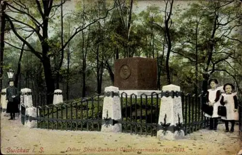 Ak Zwickau in Sachsen, Lothar Streit-Denkmal