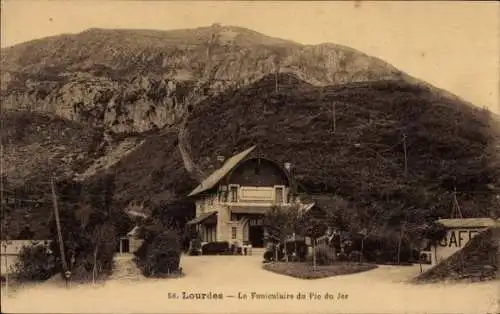 Ak Lourdes Hautes Pyrénées, Le Funiculaire du Pie du Jor