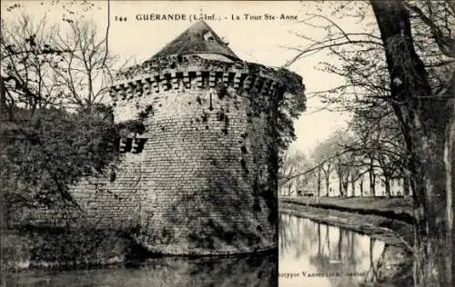 Ak Guérande Loire Atlantique, Turm, Fluss, Bäume