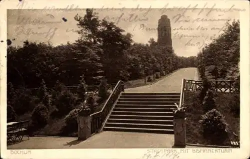 Ak Bochum im Ruhrgebiet, Stadtpark mit Bismarckturm