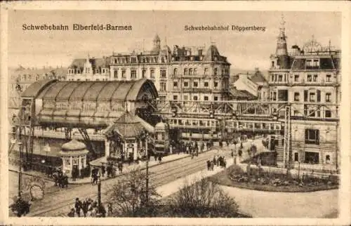 Ak Elberfeld Barmen Wuppertal, Schwebebahnhof Döppersberg