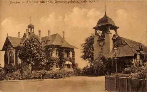 Ak Altenhof Essen Ruhrgebiet, Altenhof, Genesungsheim, kath. Kirche