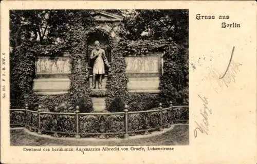 Ak Berlin Mitte, Denkmal des berühmten Augenarztes Albrecht von Graefe, Luisenstraße