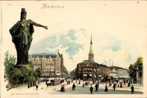 Litho Berlin Mitte, Alexanderplatz, Denkmal