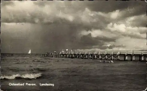 Ak Ostseebad Prerow auf dem Darß, Landesteg