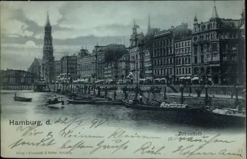 Mondschein Ak Hamburg Mitte Altstadt, Dovenfleth