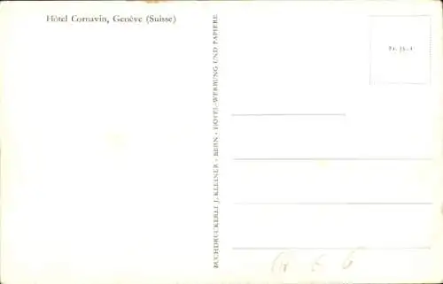 Ak Genève Genf Stadt, Hotel Cornavin, Straßenbahn