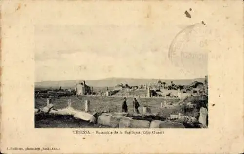 Ak Tébessa Algerien, Ruinen einer römischen Basilika