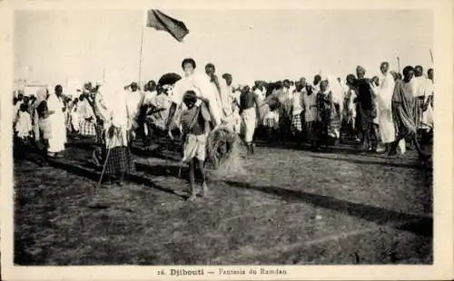 Ak Djibouti Dschibuti, Fantasia du Ramdan, Menschenmenge