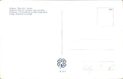 Ak Praha Prag Tschechien, Pensionsanstalt