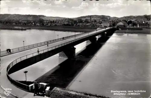 Ak Braunau am Inn Oberösterreich, Staatsgrenze, neue Innbrücke