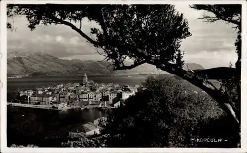 Foto Ak Korčula Curzola Kurzel Kroatien, Stadtansicht