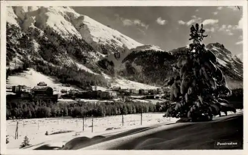 Ak Pontresina Kanton Graubünden Schweiz, Winteransicht