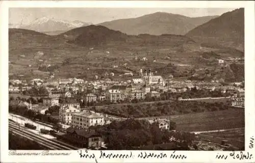 Ak Brixen Bressanone Südtirol, Gesamtansicht, Bahnhof