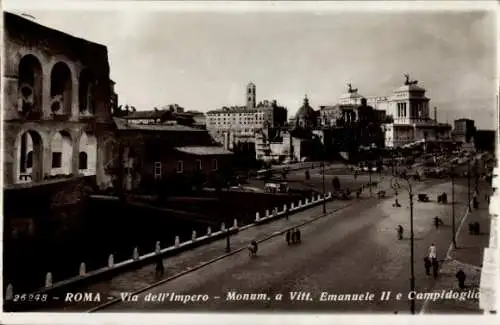 Ak Roma Rom Lazio, Via dell'Impero, Monum. a Vitt. Emanuele II e Campidoglio