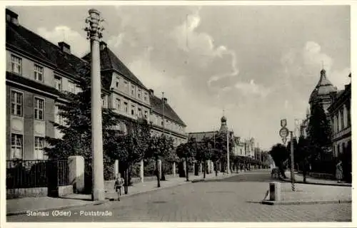 Ak Ścinawa Steinau an der Oder Schlesien, Reserve Lazarett Bethanien, Straßenansicht