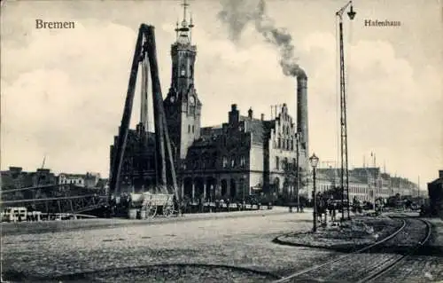 Ak Dampfer Bremen, Norddeutscher Lloyd Bremen, Turbinenschnelldampfer, Hafenhaus, historische ...