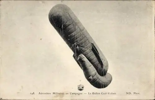 Ak Aerostiers Militaires en Campagne, Le Ballon Cerf Volant