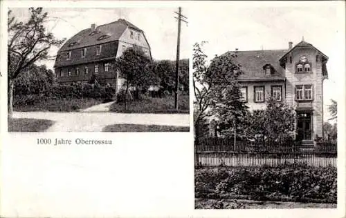 Ak Oberrossau Rossau Sachsen, Blick auf Wohnhäuser, Eingang, Straße