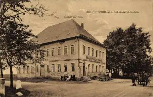 Ak Obertirschheim Hohenstein Ernstthal in Sachsen, Gasthof zur Katze