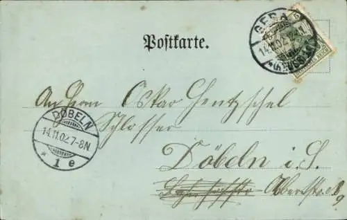 Ak Gera in Thüringen, Grablissement Waldschlösschen, Wilhelm Gladitsch, Aussichtsturm, Postkarte