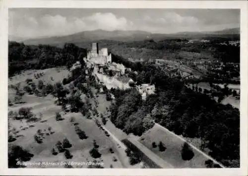 Ak Rötteln Haagen Lörrach in Baden, Fliegeraufnahme, Burgruine Rötteln, Röttler Schloss