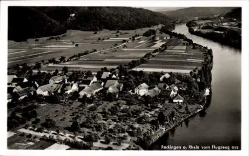 Ak Reckingen am Rhein Küssaberg im Klettgau, Fliegeraufnahme