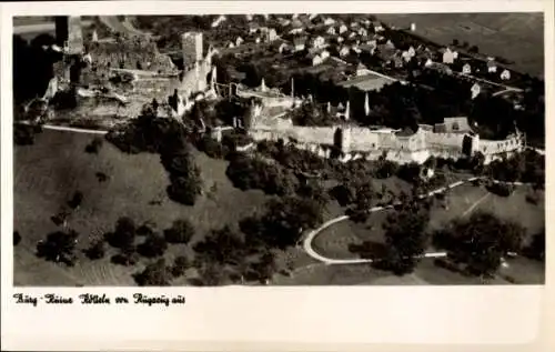 Ak Rötteln Haagen Lörrach in Baden, Burgruine Rötteln, Röttler Schloss, Fliegeraufnahme