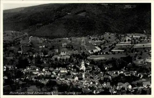 Ak Münchweier Ettenheim in Baden, Fliegeraufnahme