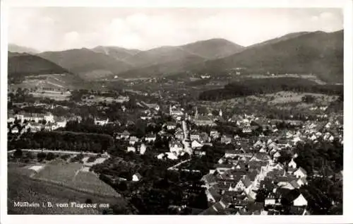 Ak Müllheim in Baden Markgräflerland, Fliegeraufnahme