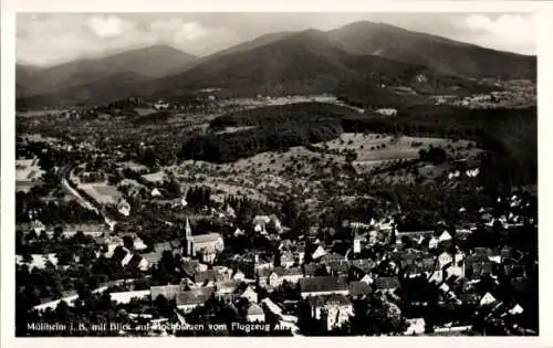 Ak Müllheim in Baden, Panorama, Hochblauen, Fliegeraufnahme