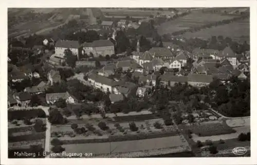 Ak Völkersbach Malsch in Baden, Mahlberg, Fliegeraufnahme