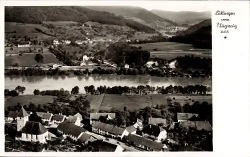 Ak Luttange Lüttingen Lothringen Moselle, Fliegeraufnahme