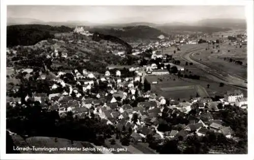 Ak Tumringen Lörrach in Baden, Fliegeraufnahme, Röttler Schloss