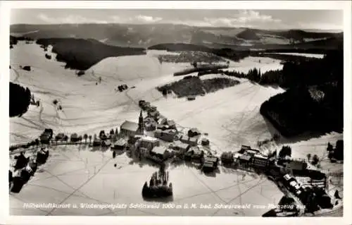 Ak Schönwald im Schwarzwald, Fliegeraufnahme, Winter