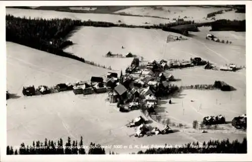 Ak Schönwald im Schwarzwald, Fliegeraufnahme, Winter