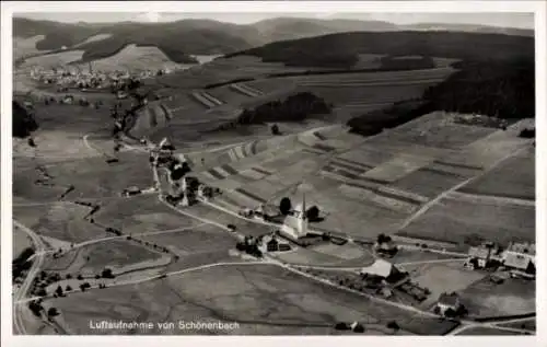 Ak Schönenbach Furtwangen im Schwarzwald, Luftaufnahme